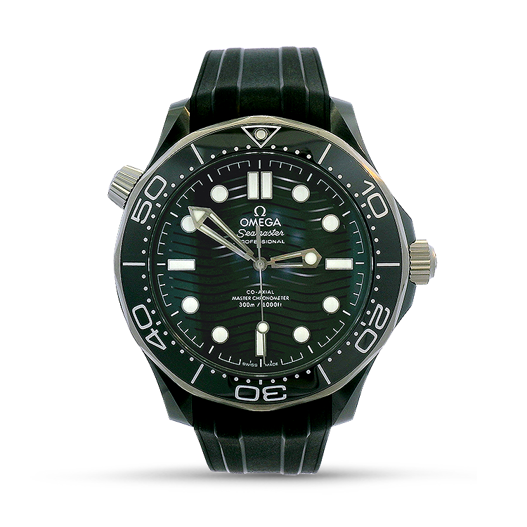Pre-Owned Omega Watch Pre-Owned Omega Seamaster Diver 300M Master Chronometer 43.5mm Black Ceramic Dial, Black Rubber Strap