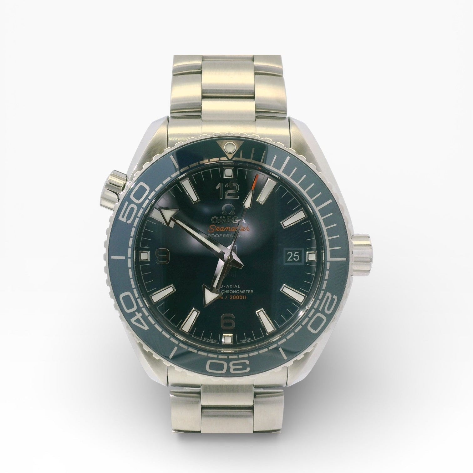 Pre-Owned Omega Watch Pre-Owned Stainless Steel Omega Seamaster Planet Ocean 600M 43.5mm Watch