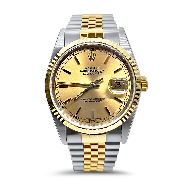 Pre-Owned Rolex Watch Pre-Owned Rolex 18k Yellow Gold & Stainless-Steel Oyster Perpetual Datejust 36