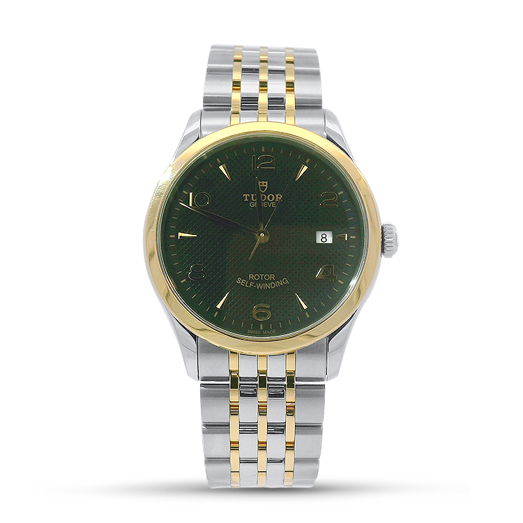 Pre-Owned Tudor Watch Pre-Owned TUDOR 1926 39mm, Black Embossed Dial, Two-Tone Bracelet (M91551-0003)