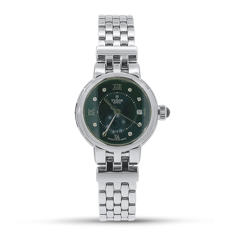 Pre-Owned Tudor Watch Pre-Owned TUDOR Clair de Rose, 26mm, Blue Diamond Dial, Stainless Steel (M35200-0010)