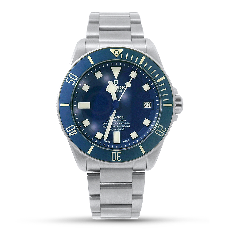 Pre-Owned Tudor Watch Pre-Owned TUDOR Pelagos 42mm Case, Blue Dial, Titanium Bracelet (M25600TB-0001)