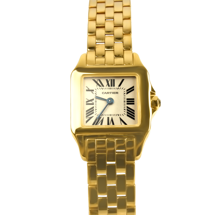 Pre-Owned Watch Watch Pre-owned 18k Yellow Gold Cartier Santos Demoiselle