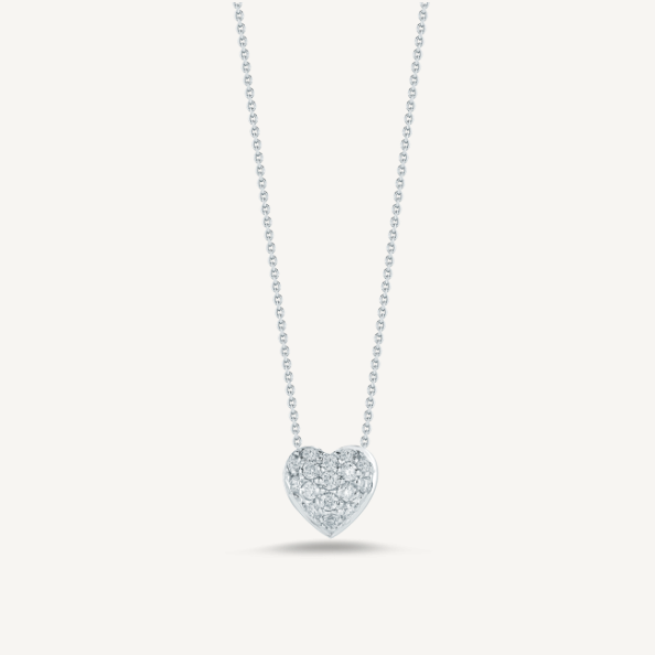 Roberto Coin Necklaces and Pendants 18k White Gold and Diamond Roberto Coin Heart Necklace