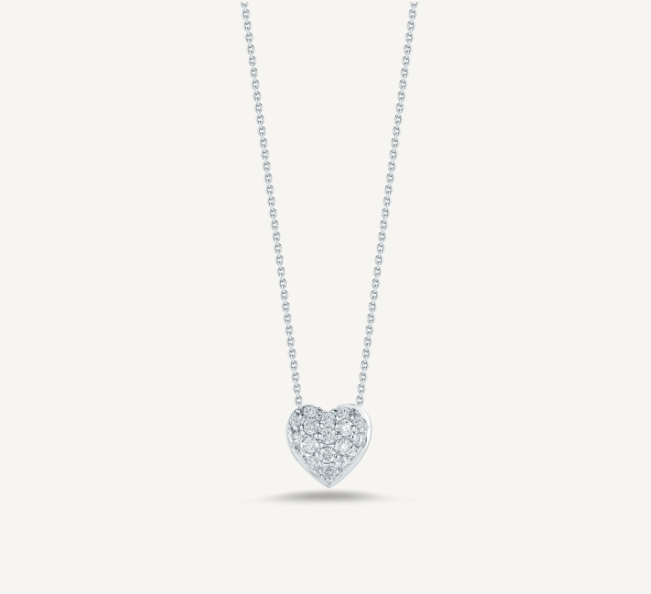 Roberto Coin Necklaces and Pendants 18k White Gold and Diamond Roberto Coin Heart Necklace