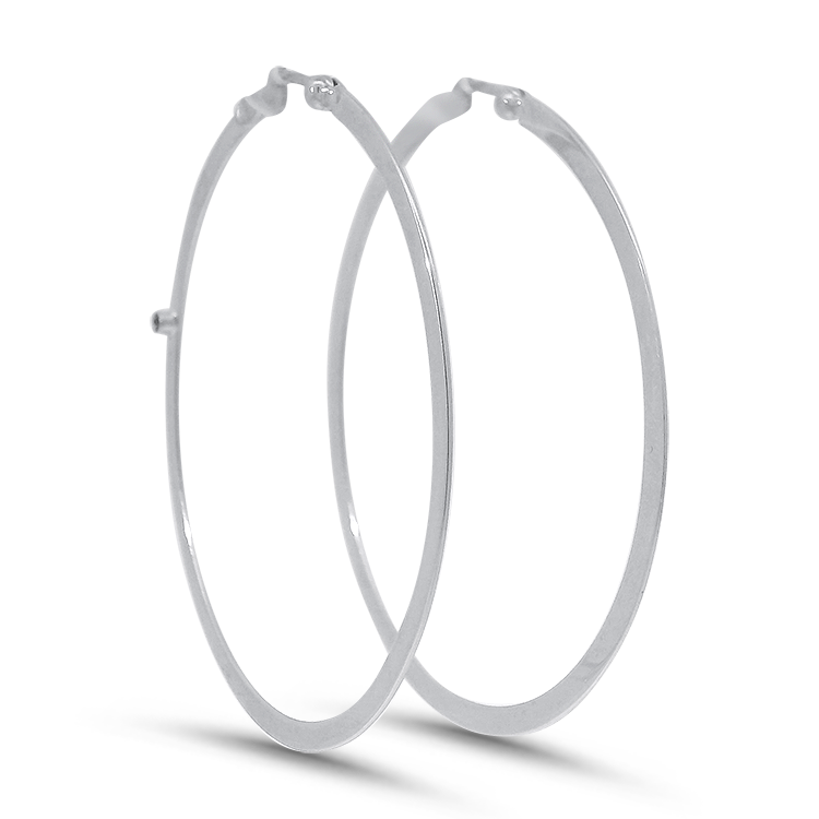 Roberto Coin Earrings Estate Roberto Coin 18k White Gold Flat Hoop Earrings