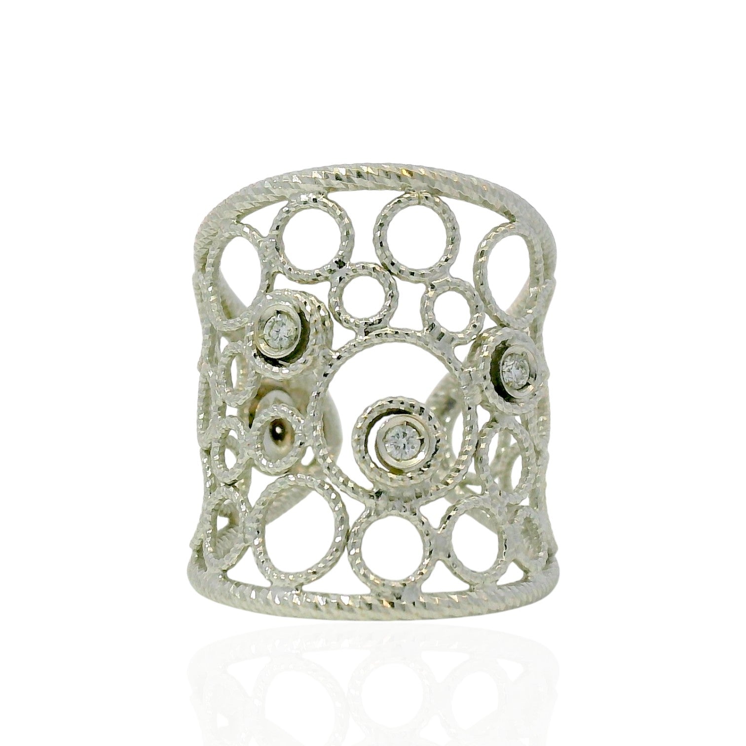 Roberto Coin Ring Estate Roberto Coin Bollicine 18K White Gold Diamond Ring 7