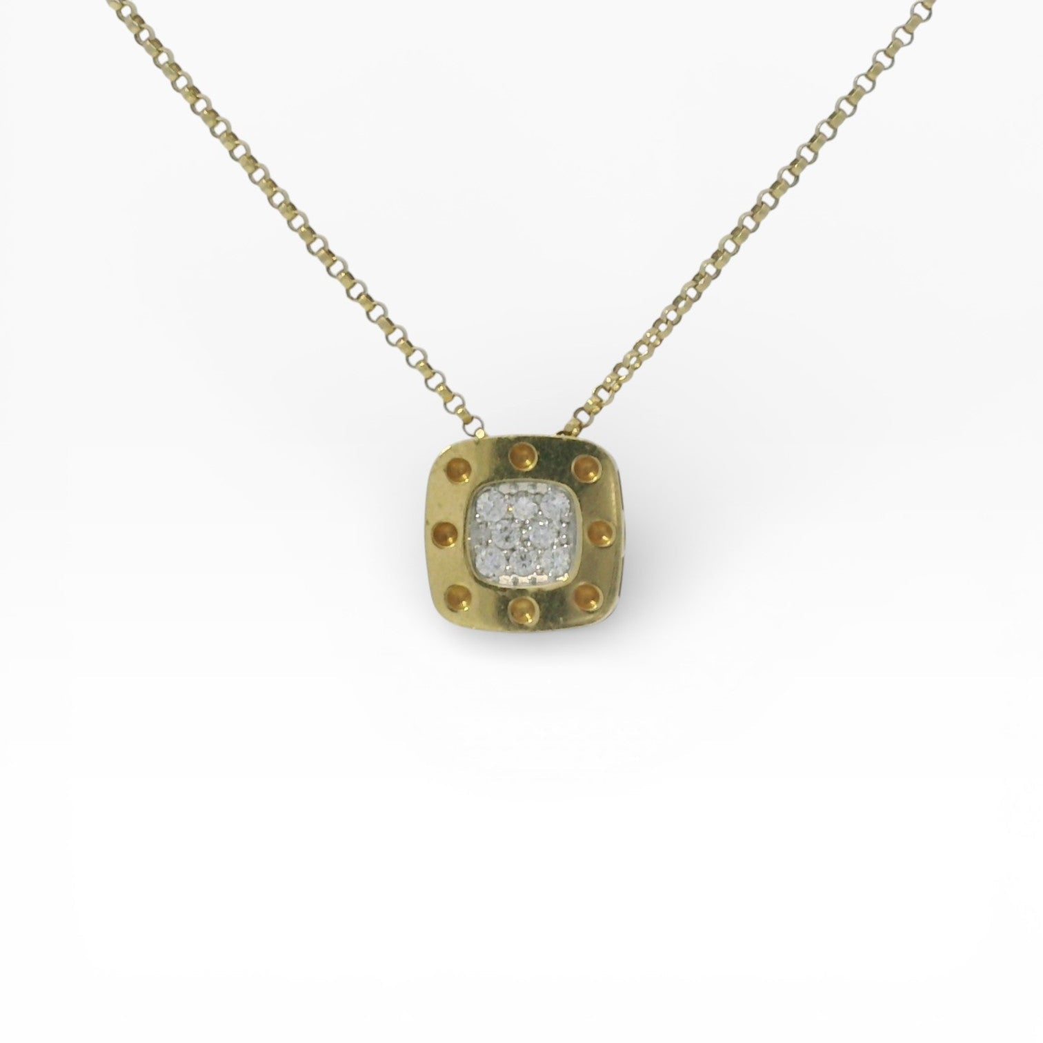 Roberto Coin Necklaces and Pendants Estate Roberto Coin Pois Moi 18K Two-Tone Diamond Pendant Necklace