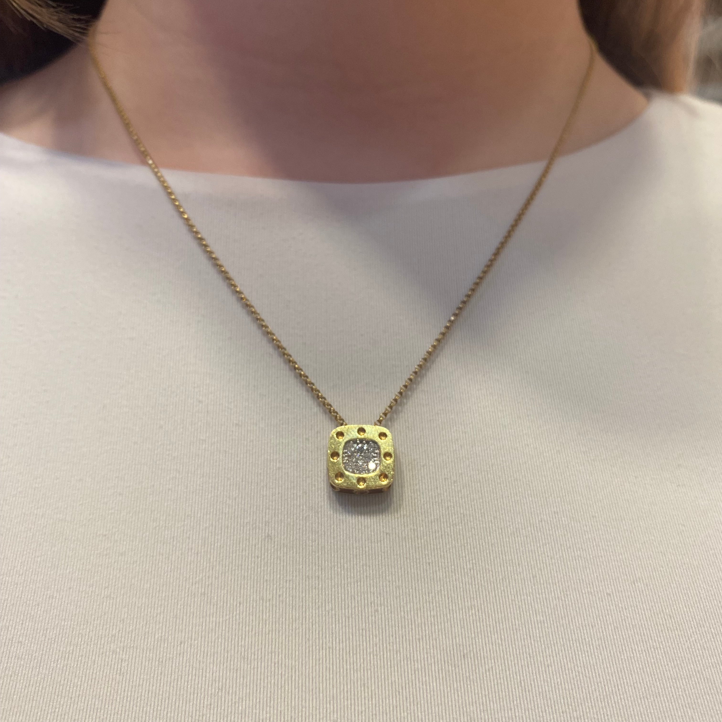 Roberto Coin Necklaces and Pendants Estate Roberto Coin Pois Moi 18K Two-Tone Diamond Pendant Necklace