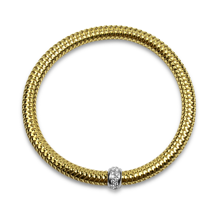 Roberto Coin Bracelet Estate Roberto Coin Primavera Collection 18k White & Yellow Gold Bracelet