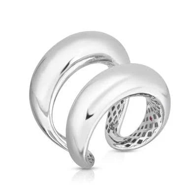 Roberto Coin Ring Roberto Coin 18k White Gold Oro Classic Double Row Ring 6.5
