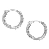 Roberto Coin Earring Roberto Coin 18k White Gold Petite Inside Outside Diamond Hoop Earrings