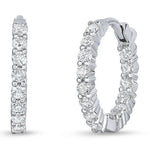 Roberto Coin Earrings Roberto Coin 18k White Gold Petite Inside Outside Diamond Hoop Earrings