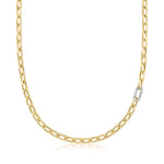 Roberto Coin Necklaces and Pendants Roberto Coin 18k Yellow and White Gold Diamond Link Paperclip Chain Necklace