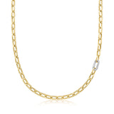 Roberto Coin Necklaces and Pendants Roberto Coin 18k Yellow and White Gold Diamond Link Paperclip Chain Necklace