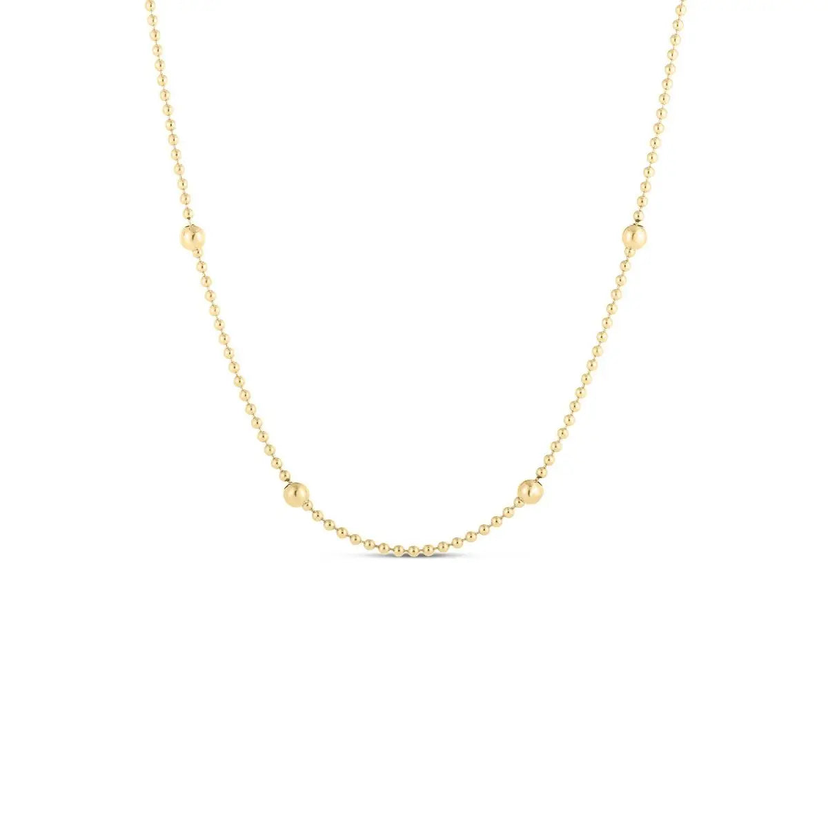 Roberto Coin Chain Roberto Coin 18K Yellow Gold Alternating Bead Chain Necklace, 18"