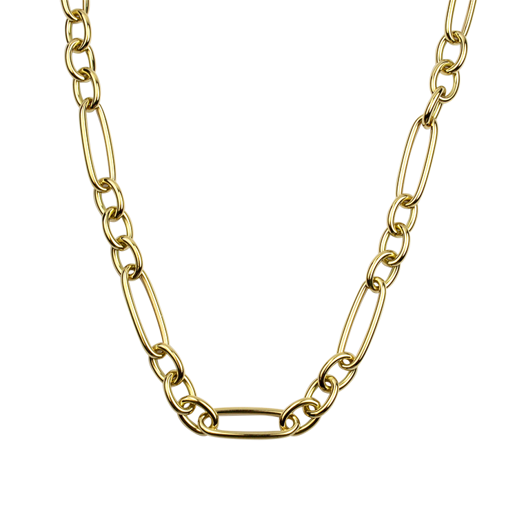 Roberto Coin Necklaces and Pendants Roberto Coin 18K Yellow Gold Alternating Oval Link 18" Necklace