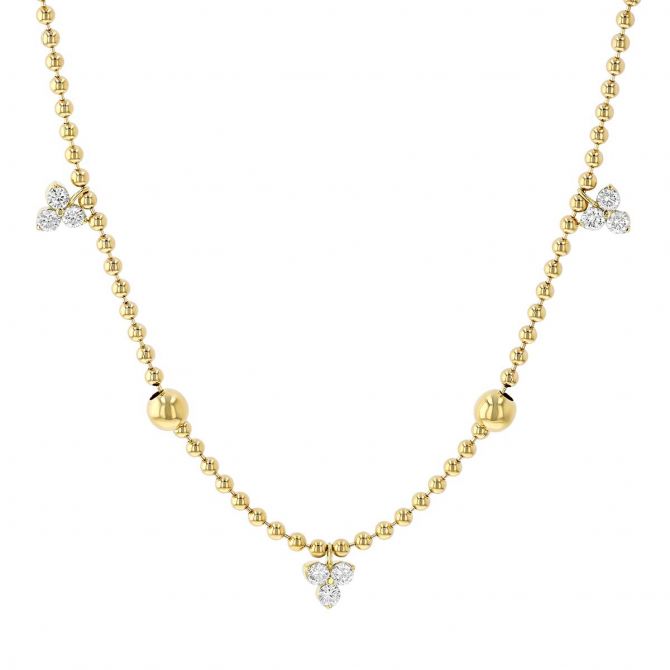 Roberto Coin Necklaces and Pendants Roberto Coin 18k Yellow Gold Bead Diamond Station Necklace