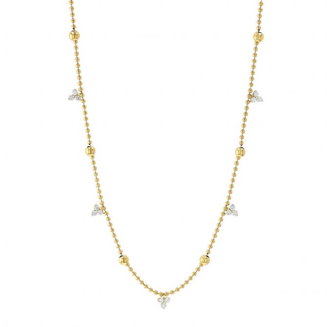 Roberto Coin Necklaces and Pendants Roberto Coin 18k Yellow Gold Bead Diamond Station Necklace