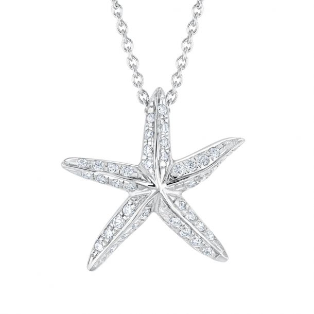 Roberto Coin Roberto Coin 18k Yellow Gold Diamond Starfish Pendant Necklace