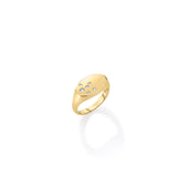 Roberto Coin Ring Roberto Coin 18k Yellow Gold Large Diamond Signet Ring 6.5