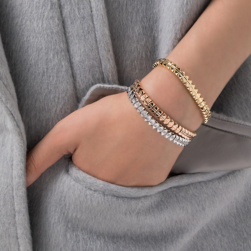 Roberto Coin Bracelet Roberto Coin 18k Yellow Gold Obelisco Flexible Slip-On Bangle Bracelet