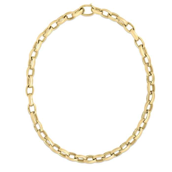 Roberto Coin Necklaces and Pendants Roberto Coin 18K Yellow Gold Oval Link 18" Necklace