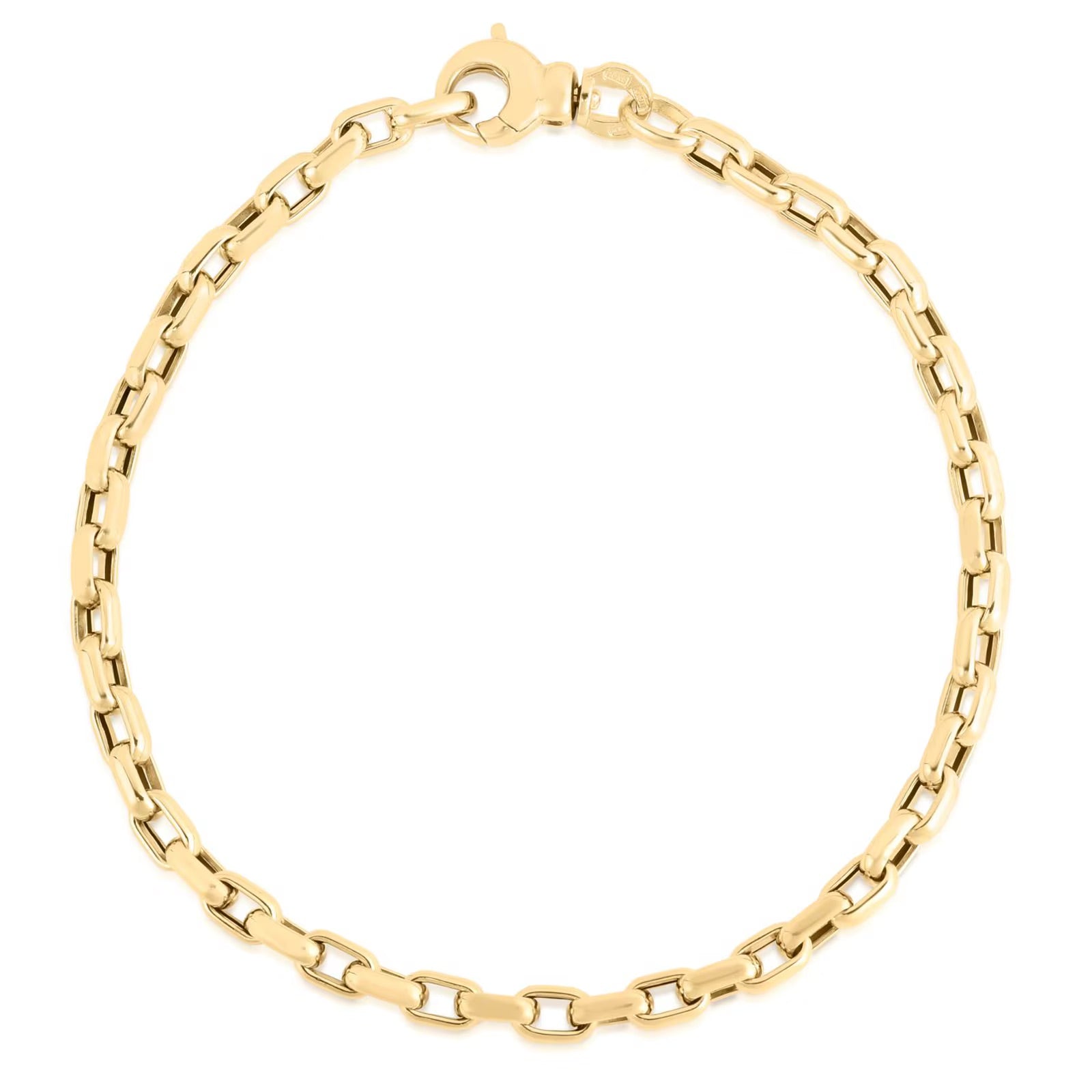 Roberto Coin Bracelet Roberto Coin Designer Gold 18K Yellow Gold Fine Gauge Oval Link Bracelet