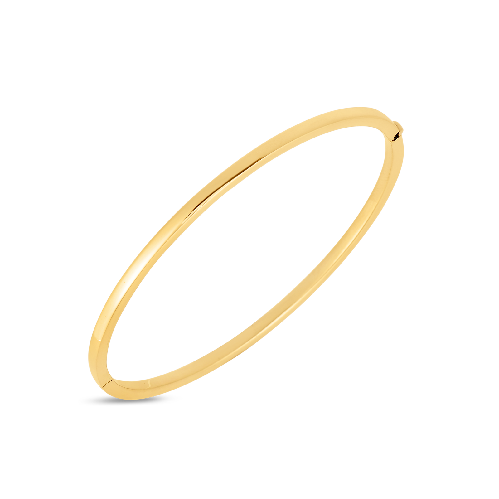 Roberto Coin Bracelet Roberto Coin Designer Gold 18K Yellow Gold Oval Hinged Bangle Bracelet