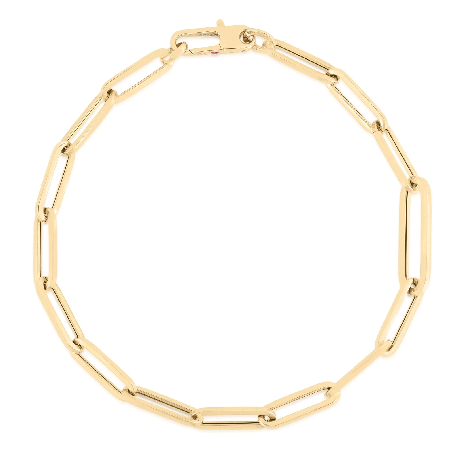 Roberto Coin Bracelet Roberto Coin Designer Gold 18K Yellow Gold Paperclip Link Bracelet