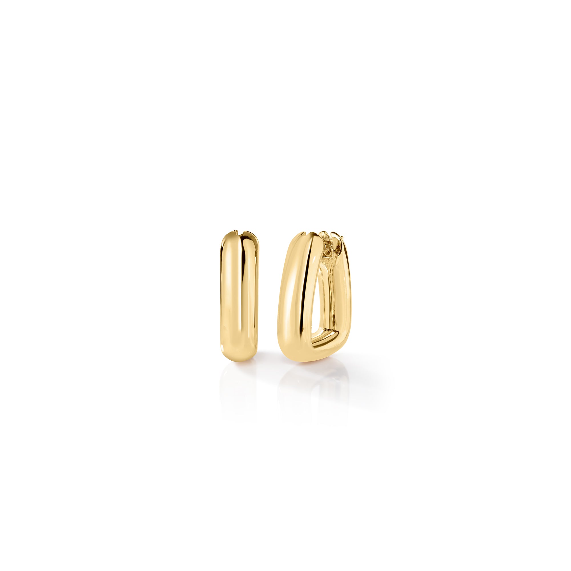 Roberto Coin Earrings Roberto Coin Designer Gold 18K Yellow Gold Rounded Triangle Hoop Earrings
