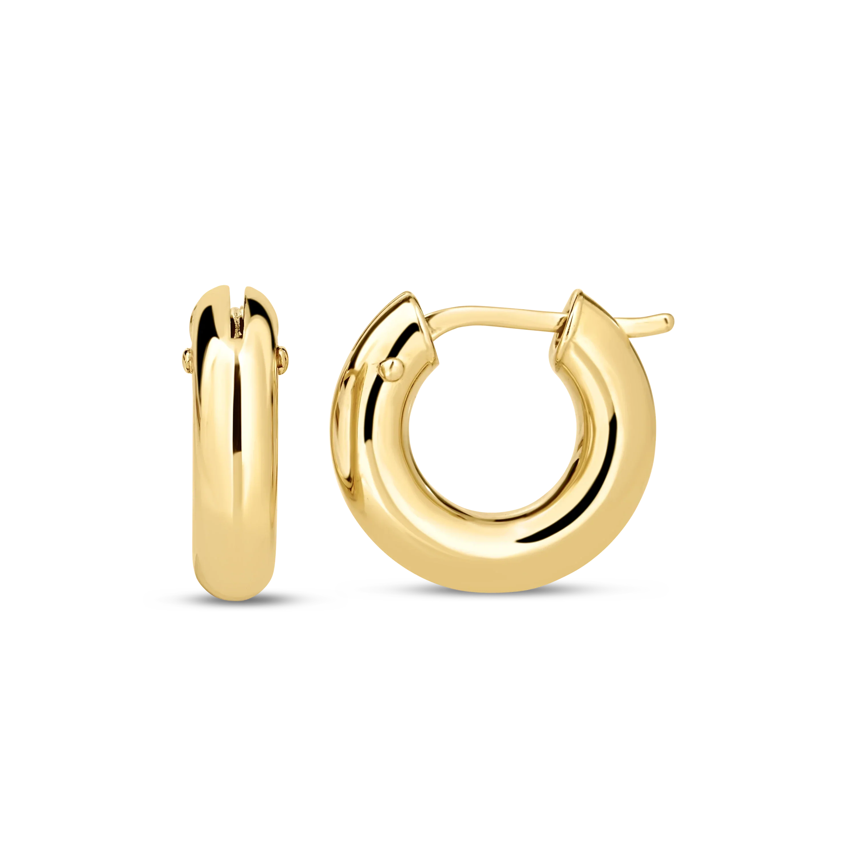 Roberto Coin Earrings Roberto Coin Designer Gold 18K Yellow Gold Small Round Hoop Earrings, 15mm