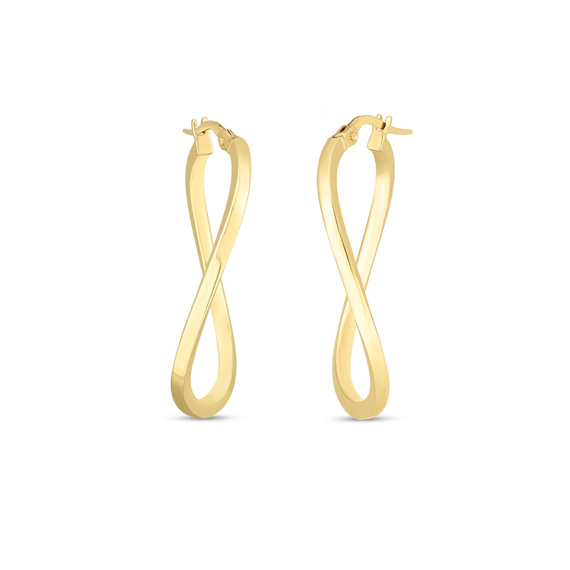 Roberto Coin Earrings Roberto Coin Designer Gold 18K Yellow Gold Twist Hoop Earrings, 32mm