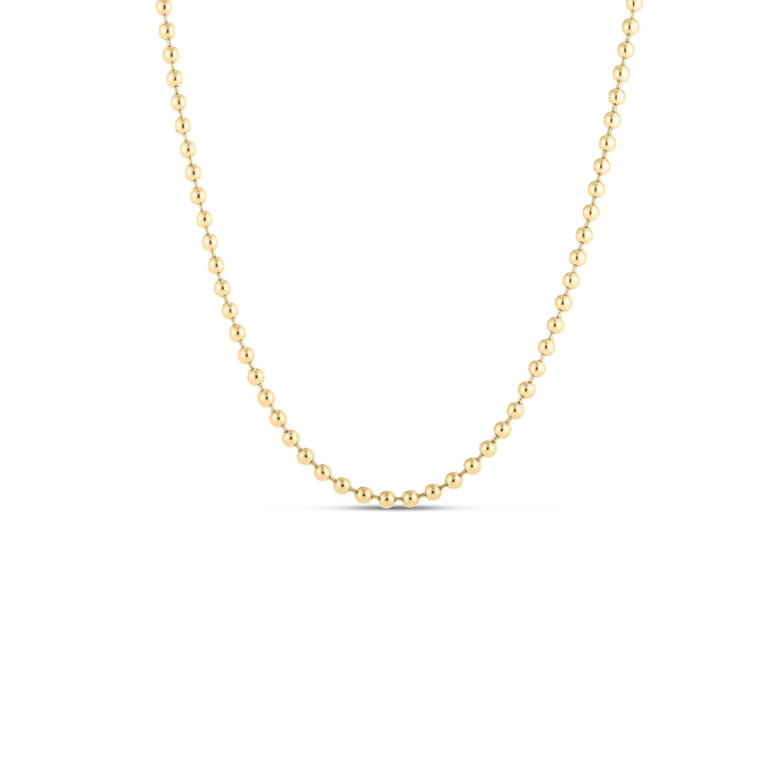 Roberto Coin Necklaces and Pendants Roberto Coin Designer Gold Classic 18k Yellow Gold Adjustable Bead Chain Necklace