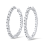 Roberto Coin Earring Roberto Coin Estate 18k White Gold Inside-Out Diamond Hoop Earrings