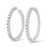 Roberto Coin Earring Roberto Coin Estate 18k White Gold Inside-Out Diamond Hoop Earrings