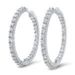Roberto Coin Earring Roberto Coin Estate 18k White Gold Inside-Out Diamond Hoop Earrings