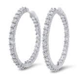 Roberto Coin Earring Roberto Coin Estate 18k White Gold Inside-Out Diamond Hoop Earrings