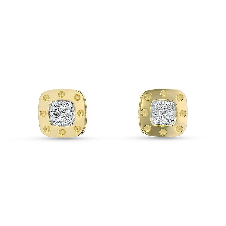 Roberto Coin Earring Roberto Coin Estate 18K Yellow Gold Pois Moi Diamond Stud Earrings