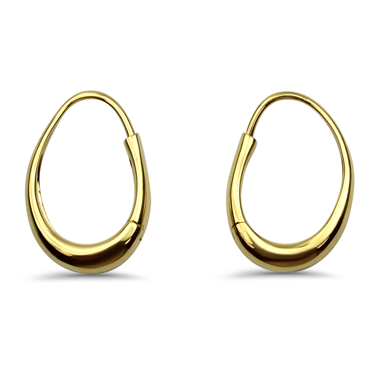Roberto Coin Estate 18k Yellow Gold Tapered Oval Hoop Earrings
