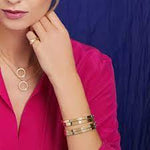 Roberto Coin Love in Verona 18K Yellow Gold Diamond Petite Bangle Bracelet - view 2