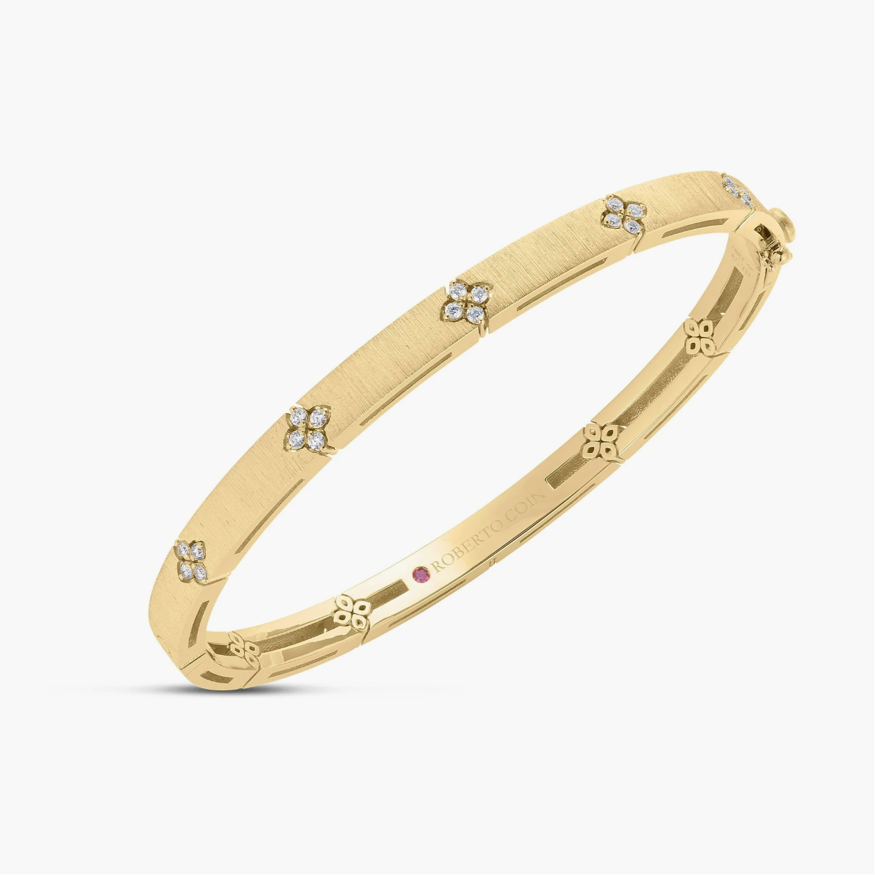 Roberto Coin Bracelet Roberto Coin Love in Verona 18k Yellow Gold Satin Finish Diamond Bangle Bracelet