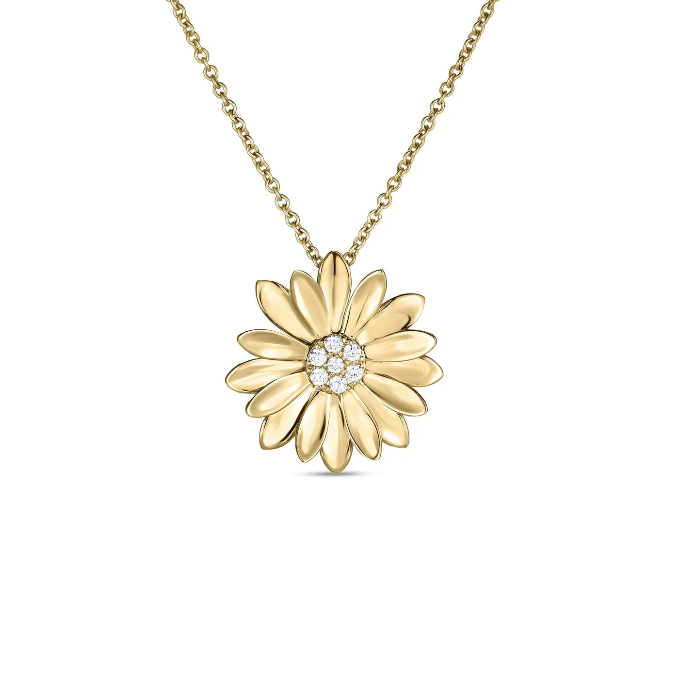 Roberto Coin Necklaces and Pendants Roberto Coin Margherita 18k Yellow Gold Diamond Daisy Necklace