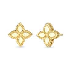 Roberto Coin Earring Roberto Coin Princess Flower 18k Yellow Gold Stud Earrings