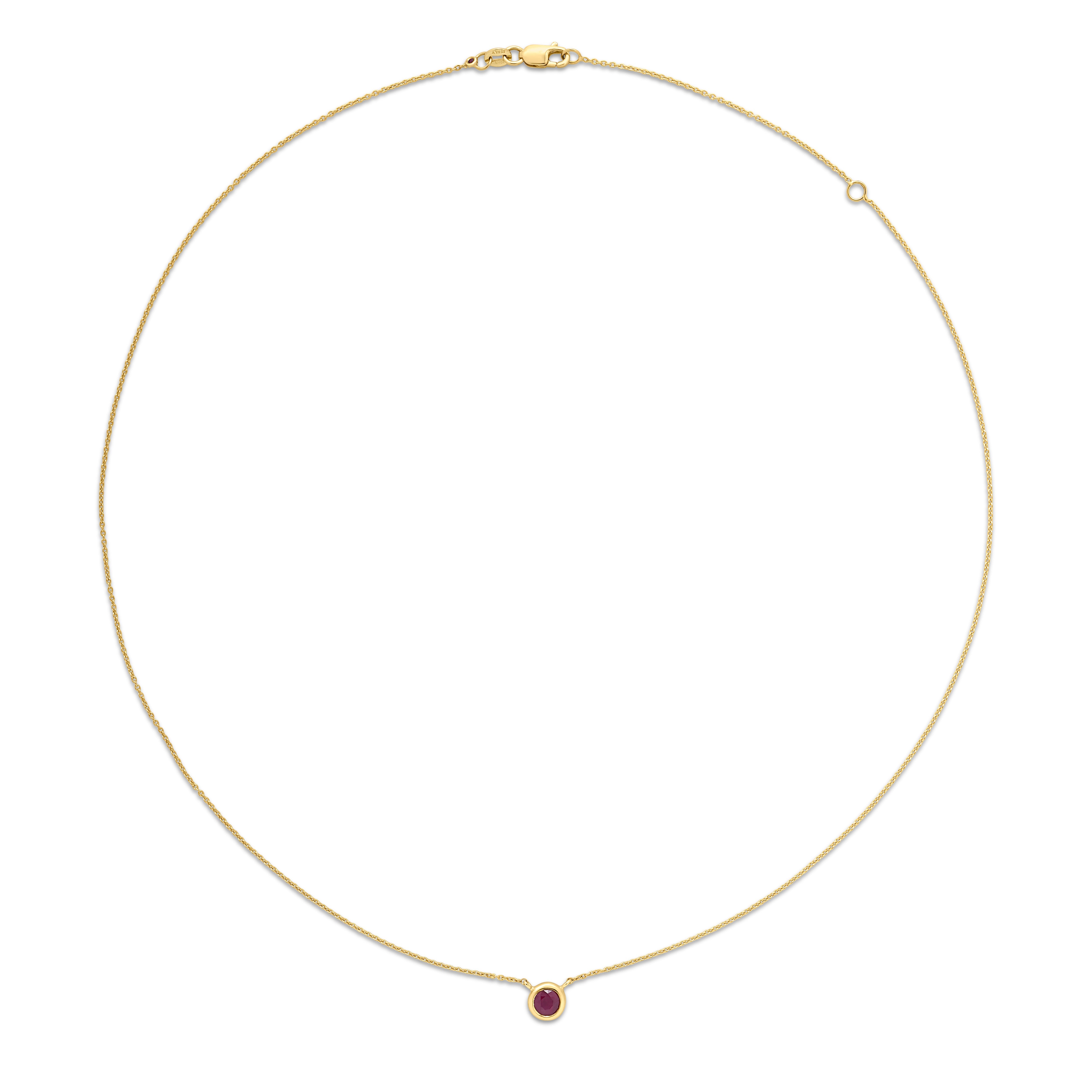 Roberto Coin Necklace Roberto Coin Tiny Treasures 18K Yellow Gold Bezel-Set Ruby Necklace