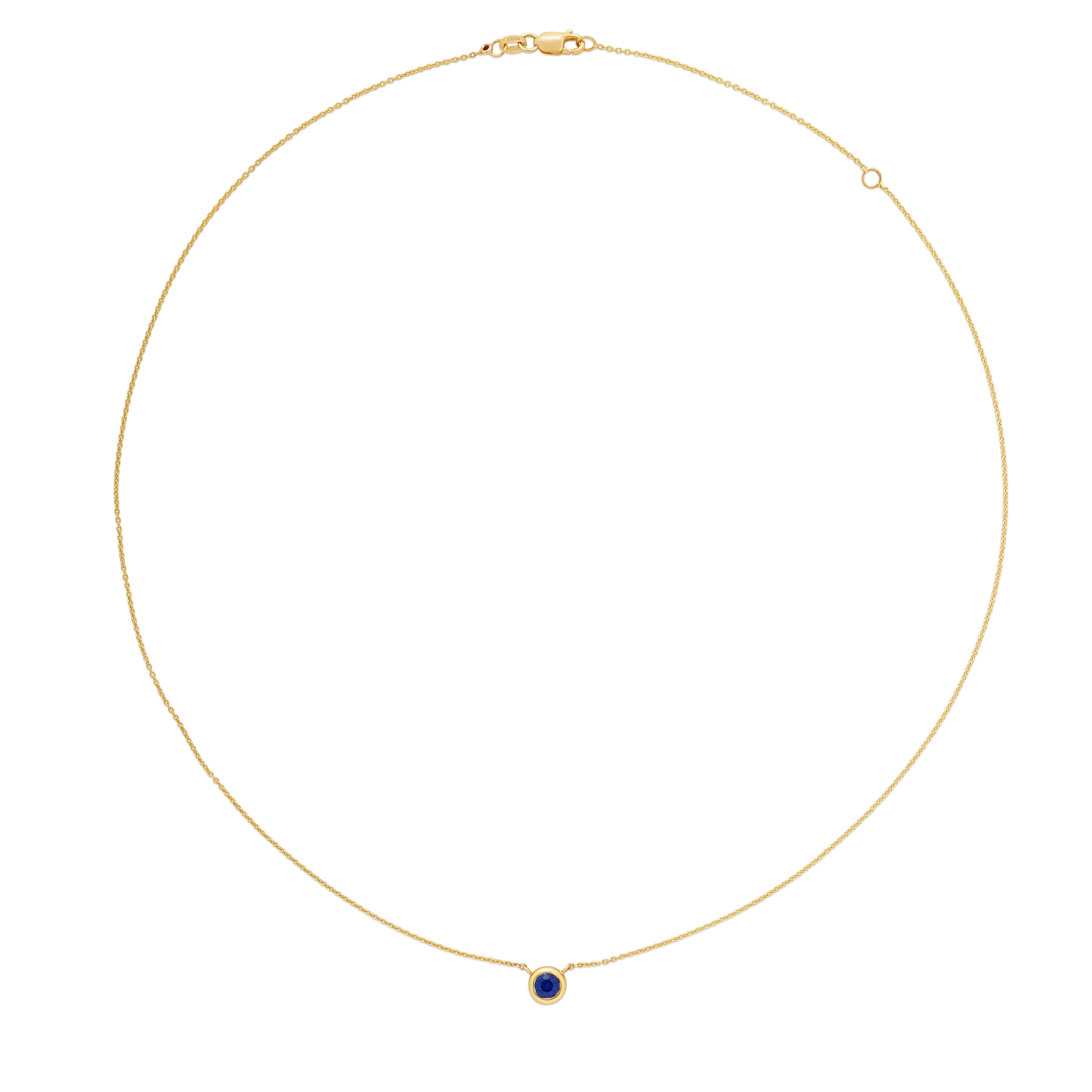 Roberto Coin Necklace Roberto Coin Tiny Treasures 18K Yellow Gold Bezel-Set Sapphire Necklace