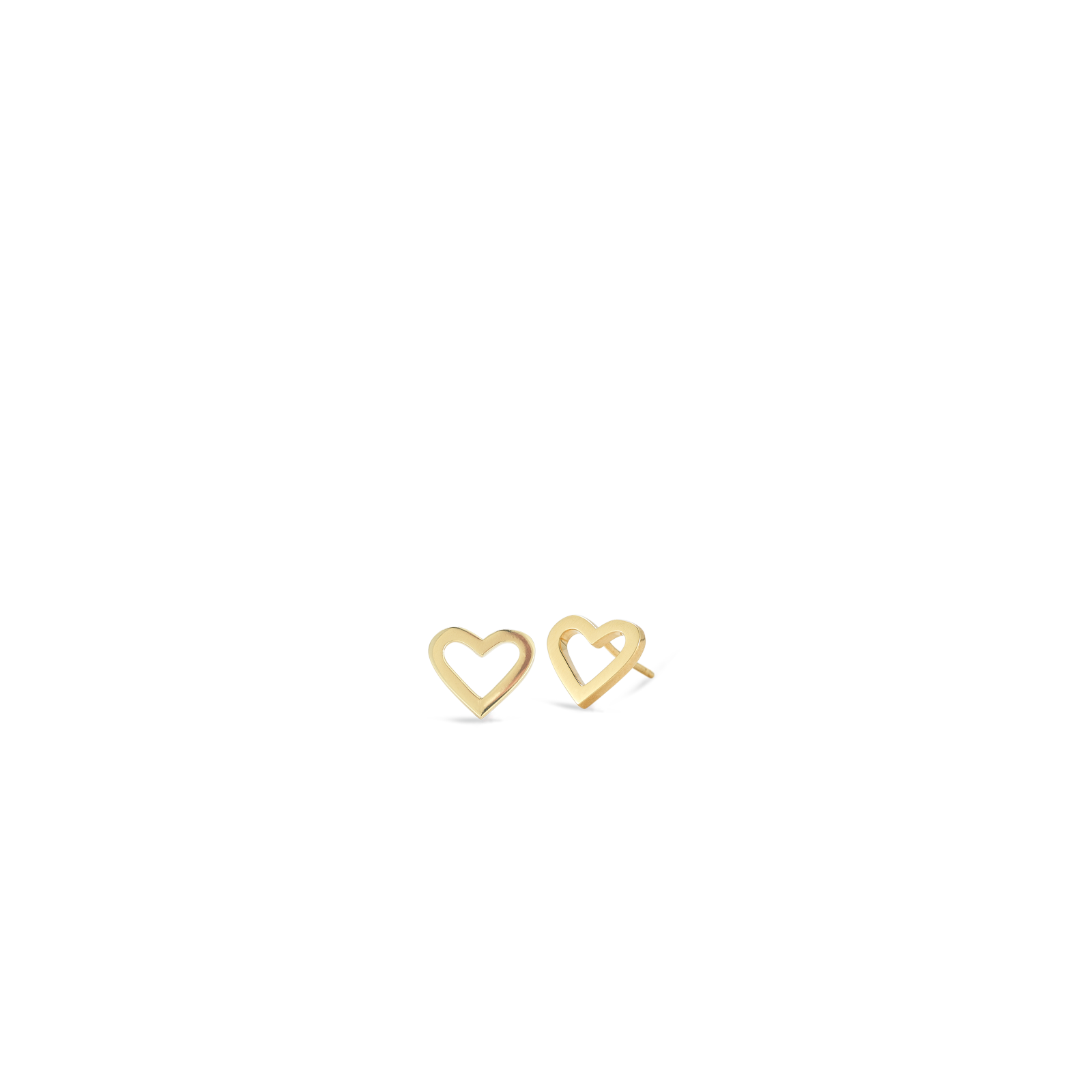 Roberto Coin Earrings Roberto Coin Tiny Treasures 18K Yellow Gold Heart Outline Stud Earrings
