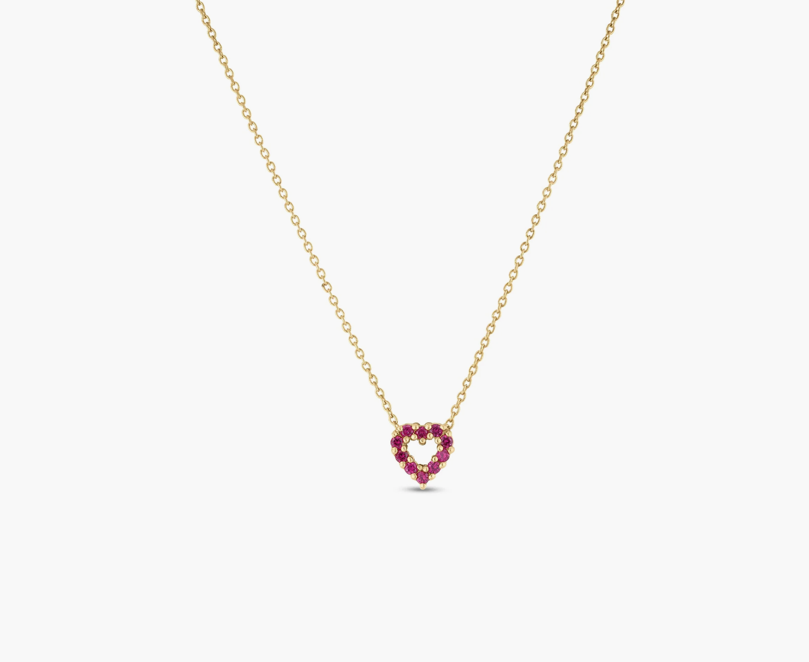 Roberto Coin Necklaces and Pendants Roberto Coin Tiny Treasures 18k Yellow Gold Reversible Ruby and Diamond Heart Necklace
