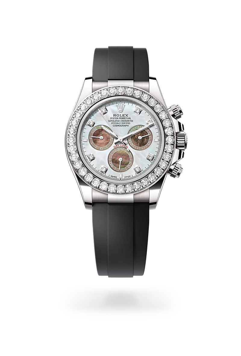 Rolex  Cosmograph Daytona in Oyster, 40 mm, white gold and diamonds