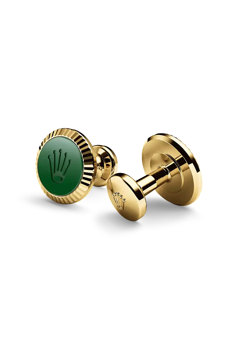 Rolex  Cufflinks in Yellow gold and ceramic